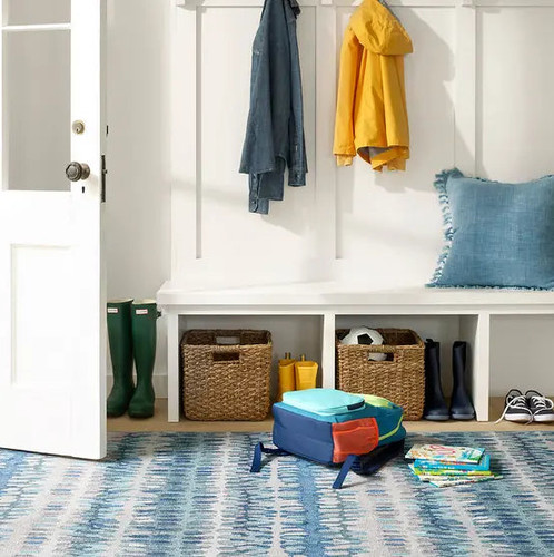 Dash & Albert Paint Chip Blue Washable Rug Dash and Albert