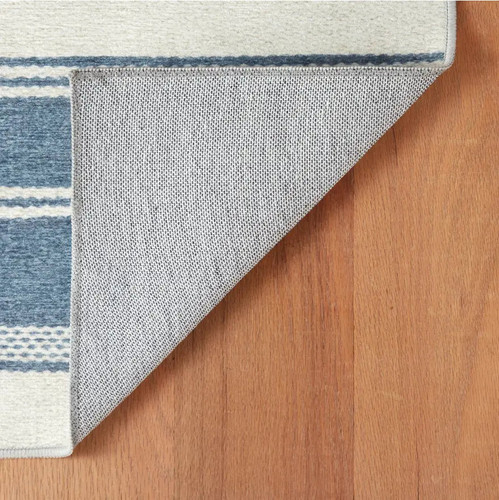 Dash & Albert Bowman Stripe Blue Machine Washable Rug - Lavender Fields