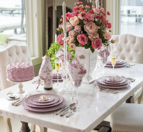 Arte Italica Finezza Rosa Pink Charger