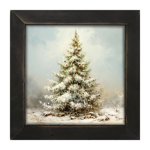Snowy Christmas Tree Art Print