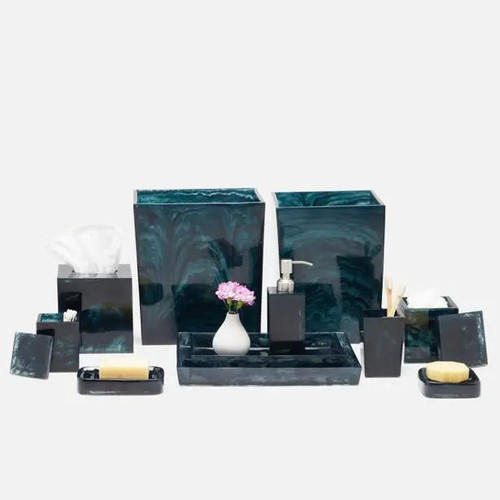 Pigeon & Poodle Abiko Square Wastebasket in Dark Teal Pigeon & Poodle