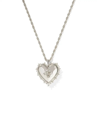 Mallory Rose Silver Locket Short Pendant Necklace Kendra Scott