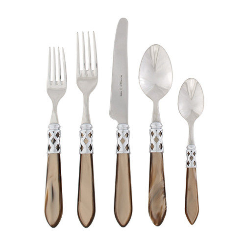 Aladdin Brilliant Taupe Five-Piece Place Setting VIETRI