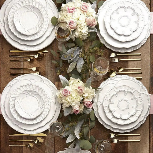 Bella Bianca Beaded Charger Set of 4
