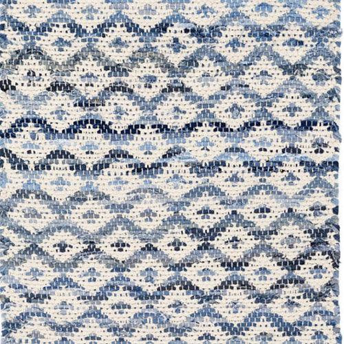 Dash & Albert Denim Rag Diamond Ivory Woven Cotton Rug