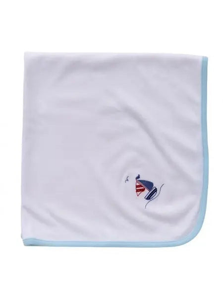 Jacaranda Living Baby Blanket, Sailboat & Seagull (Blue) Jacaranda Living