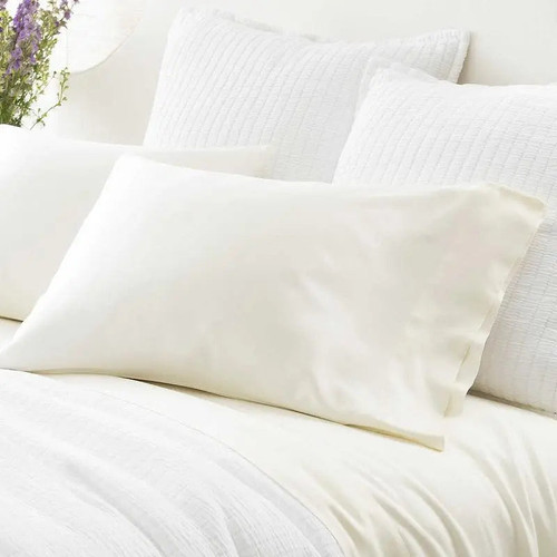 Pine Cone Hill Silken Solid Ivory Pillowcases (Pair)