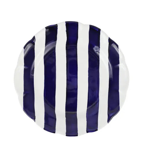 Vietri Amalfitana Cobalt Stripe Salad Plate - Set of 4 Vietri