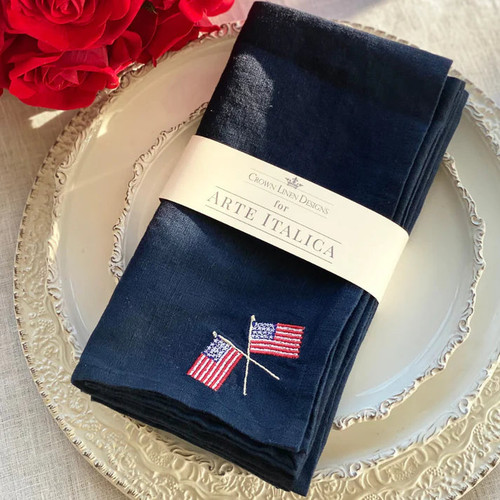 American Flag Napkin Set Arte Italica