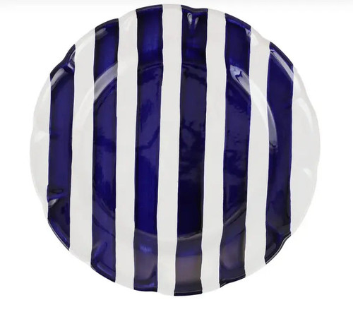 Vietri Amalfitana Cobalt Stripe Dinner Plate - Set of 4 Vietri