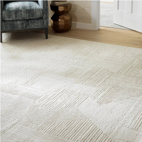 Dash & Albert Adrian Beige Handwoven Wool Rug - Lavender Fields