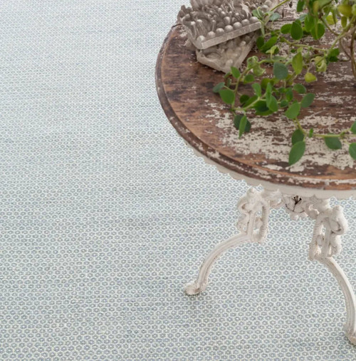 Dash & Albert Honeycomb French Blue/Ivory Wool Woven Rug Dash and Albert