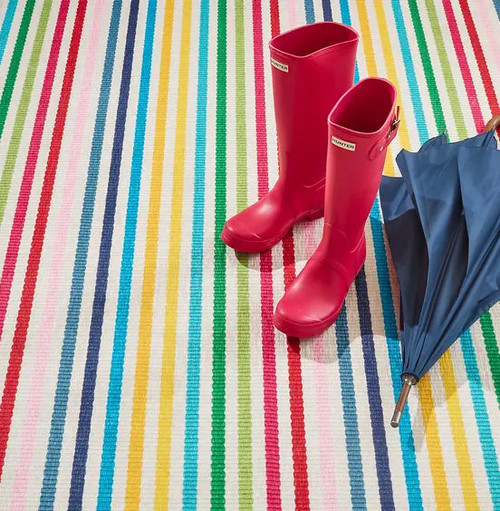 Dash & Albert Rainbow Stripe Multi Washable Rug Dash and Albert