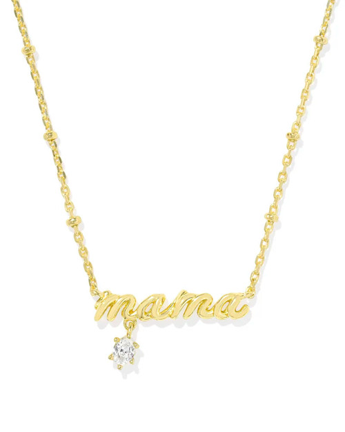 Mama Gold Crystal Short Pendant Necklace Kendra Scott