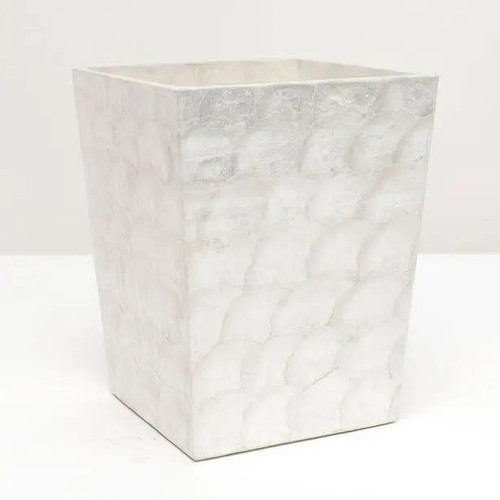 Pigeon & Poodle Andria Square Wastebasket in Pearlized Capiz Pigeon & Poodle