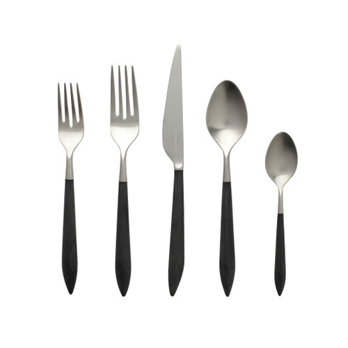 Ares Argento & Black Five-Piece Place Setting VIETRI