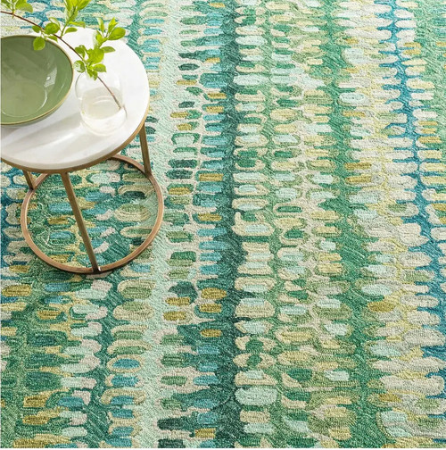 Dash & Albert Paint Chip Moss Micro Hooked Wool Rug Dash and Albert