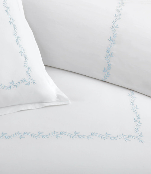 Peacock Alley Ivy Classic Embroidered Duvet Set in Sky