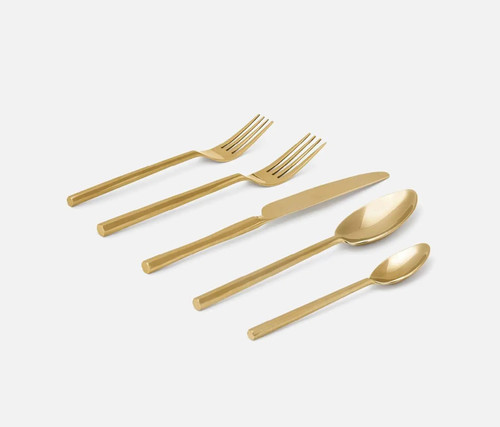 Blue Pheasant Gwen Polished Gold Flatware