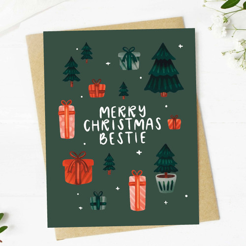 "Merry Christmas Bestie" Cute Christmas Card Big Moods
