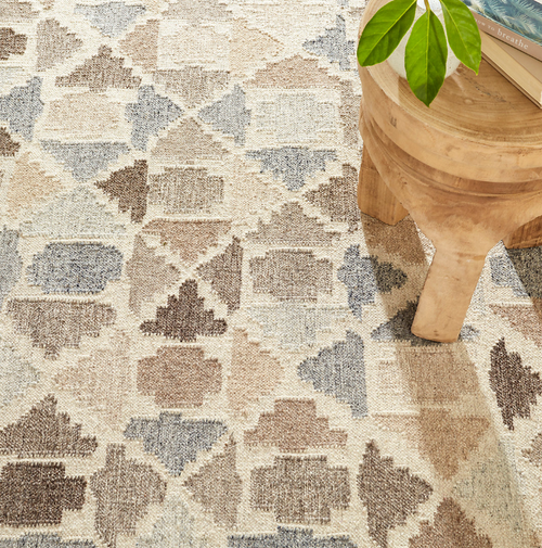 Dash & Albert Rufus Stone Kilim Natural Handwoven Wool Rug Dash and Albert