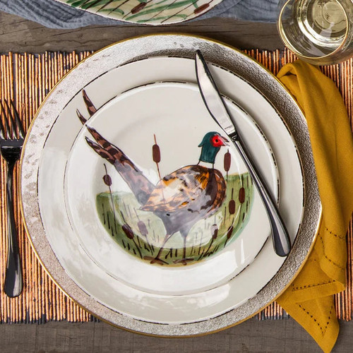 Wildlife Pheasant Salad Plate VIETRI