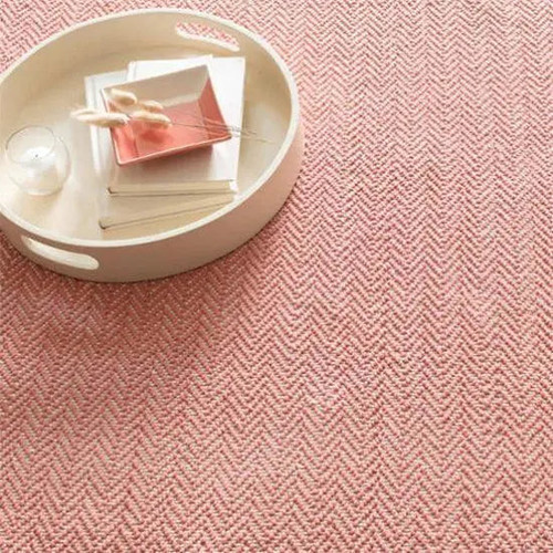 Dash & Albert Herringbone Coral Woven Cotton Rug