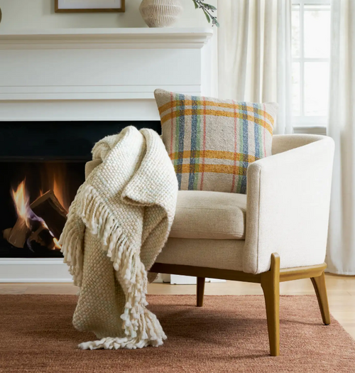 Pine Cone Hill Elowyn Throw in Ivory