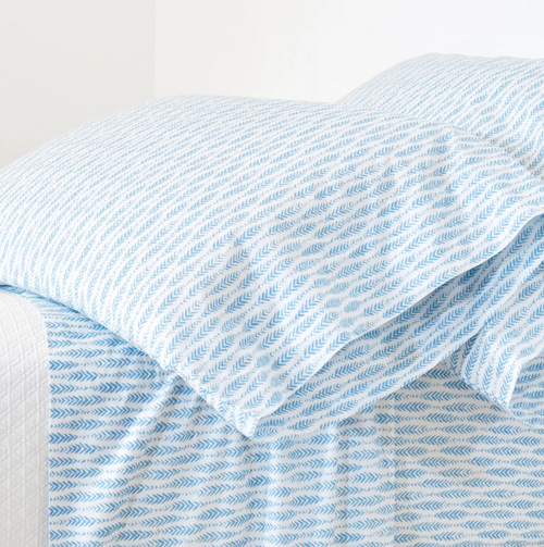 Pine Cone Hill Feather Ogee Sheet Set French Blue