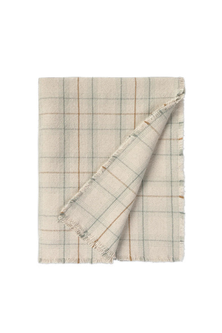 Lorena Canals Handloom Kid Bed Throw Tartan Blue Sage