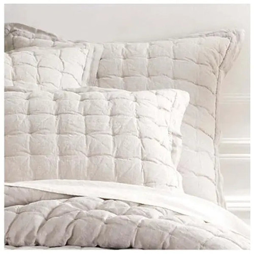Pine Cone Hill Lush Linen Natural Puff Sham - Lavender Fields