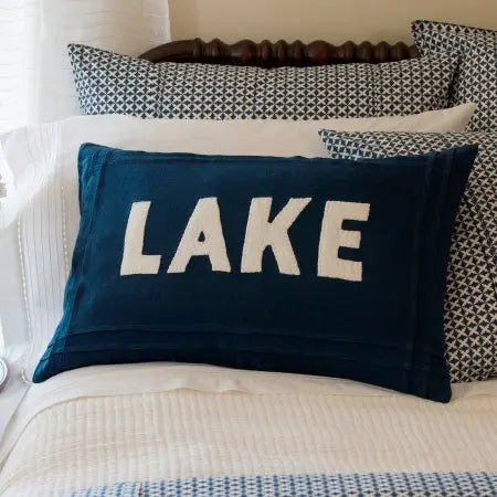 Taylor Linens Indigo Linen Lake Pillow Taylor Linens