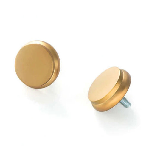 Annie Selke End Cap Finials- Satin Brass, Set of 2