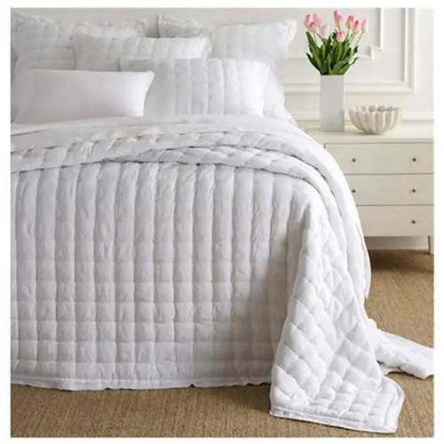 Pine Cone Hill Lush Linen White Puff - Lavender Fields
