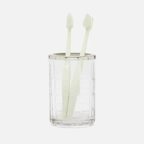 Pigeon & Poodle Argos Clear Glass Brush Holder Pigeon & Poodle