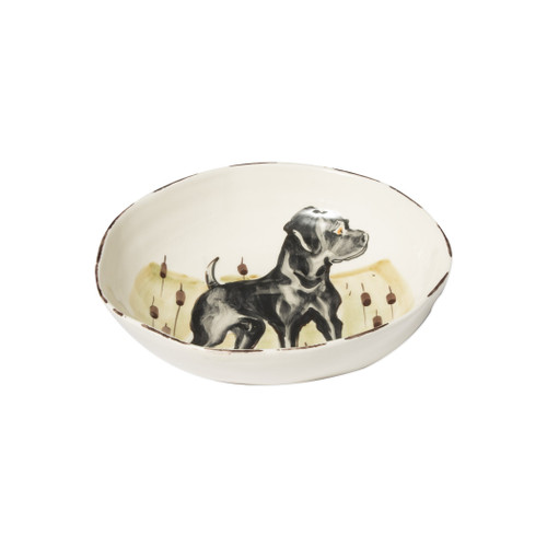 Wildlife Black Hunting Dog Pasta Bowl VIETRI