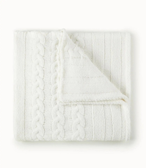 Peacock Alley Cozy Cable Knit Throw - Lavender Fields