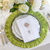 Pink Topiary Tri-Fold Napkin in Citron Set of 4