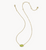 Elisa Luxe Gold Short Pendant Necklace Light Green CZ