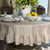 Arte Italica Solid 90" Round Linen Tablecloth with Ruffle