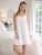 Violet White Cotton Nightgown