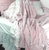 Linen Salvage Luxe Colette Petite Ruffle Throw in Rose Linen Salvage Luxe