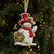 Snowman with Holly Wreath Ornament