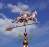 Boy and Girl Tandem Horse Riders Weathervane