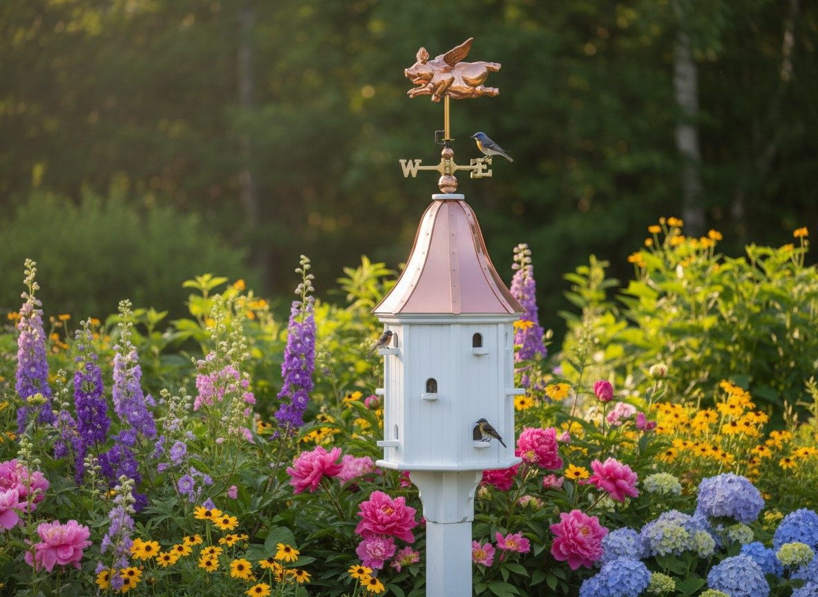 ウッディ・クランボ /【spirit House 】【Peyote Bird】 Birdhouse with Flying Pig Weathervane