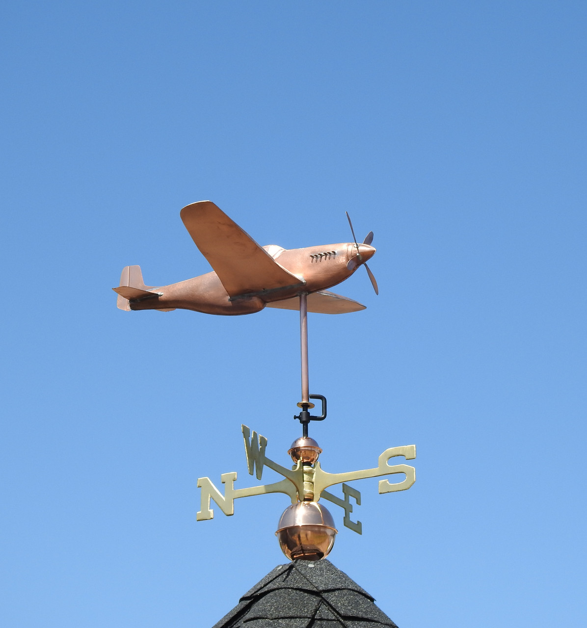 P51 Mustang Fighter Plane Weathervane at Weathervanes of Maine