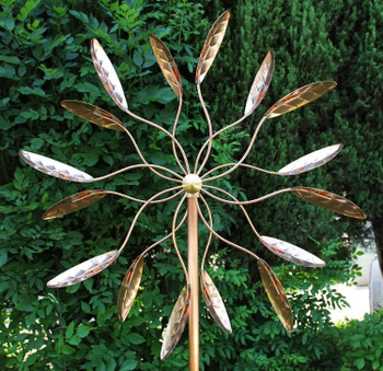 Kinetic Copper Ficus Wind Spinner