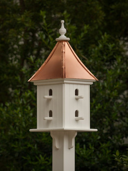 12"W x 32"H - Square Dovecote Birdhouse with Perches