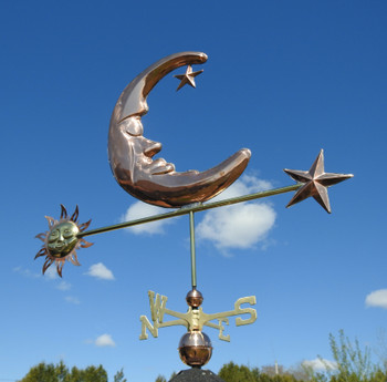 Large Sun Moon Star Weathervane 