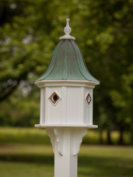 14"x 34" Octagon Dovecote Birdhouse with Portals and Bell Roof 